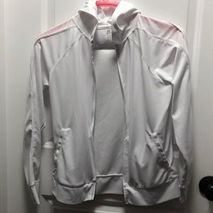 Athletic White Hoodie Zip